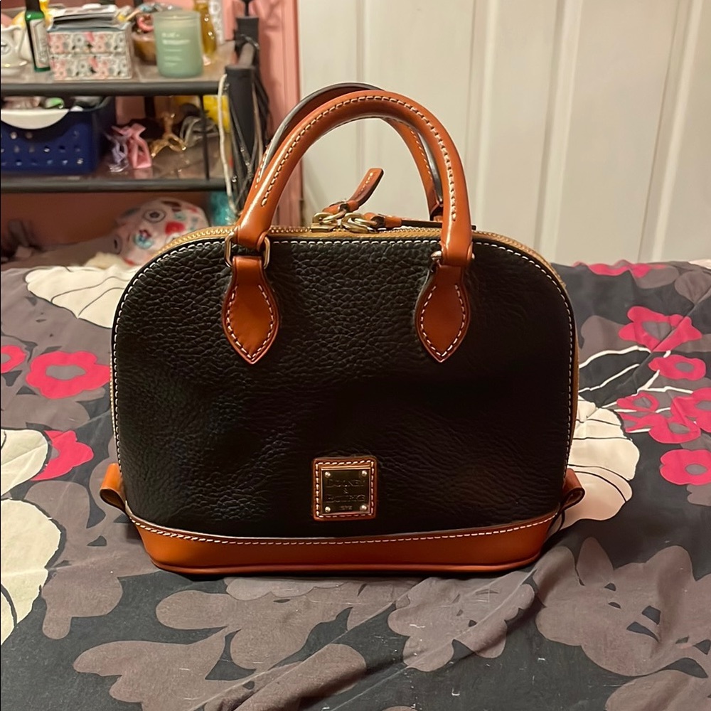 DOONEY&BOURKE BLACK AND BROWN SATCHEL